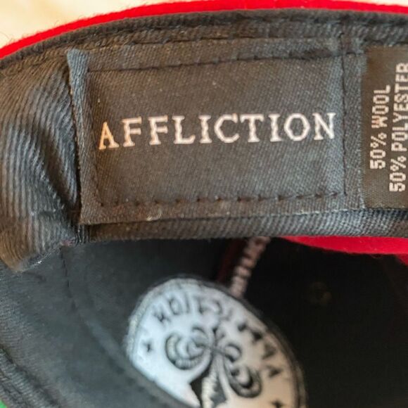 Affliction Cap Hat Unisex  Snapback Color Red Live Fast Patched Front and Back - Picture 10 of 14